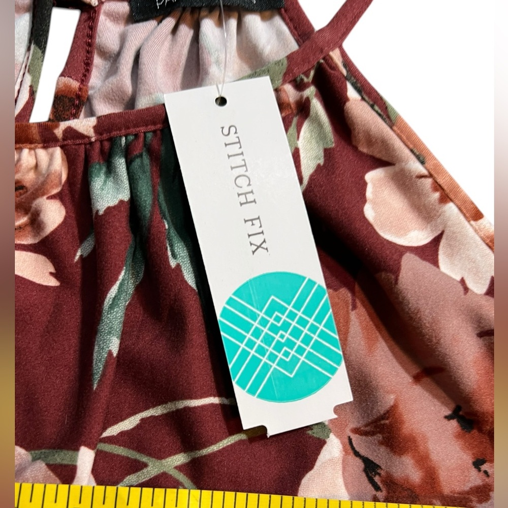 Papermoon- Stitch Fix. NWT. Floral Halter Tank Top - Rust Floral - Picture 6 of 8